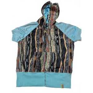 Coogi Zip Hoodie Colorblock Aztec L